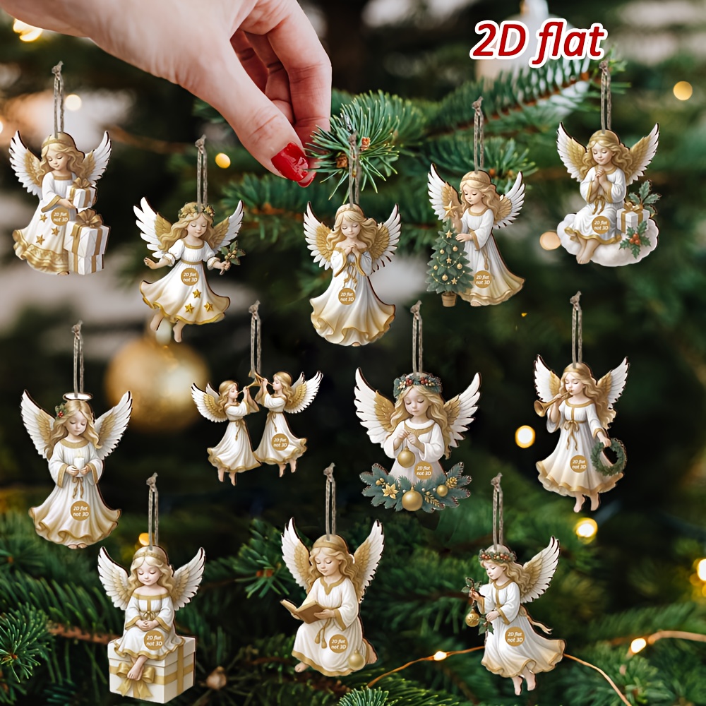 Glass Christmas Tree with Angels Light-Up Decor, image size:1000x1000