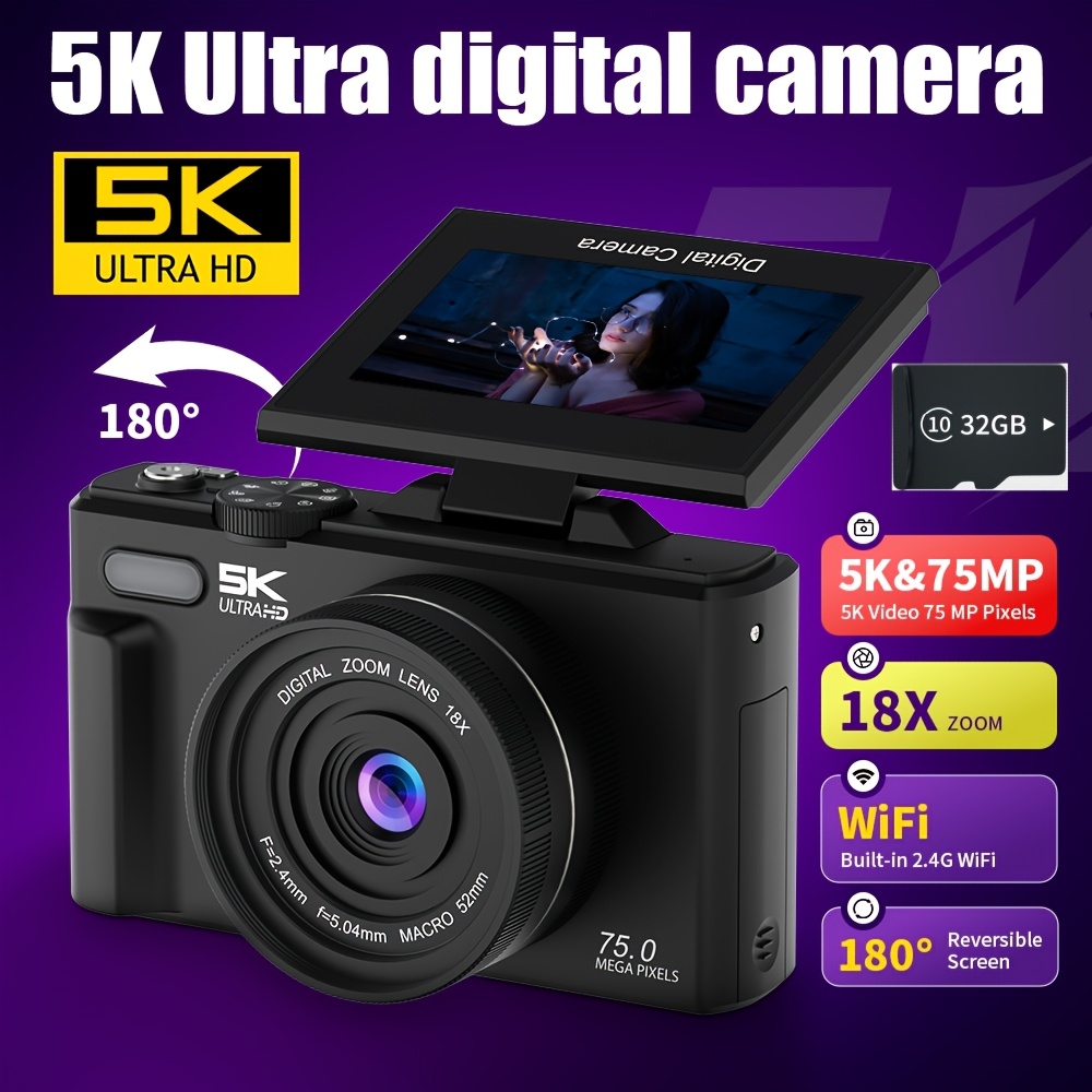 5k portable digital camera suitable photography Temu Australia