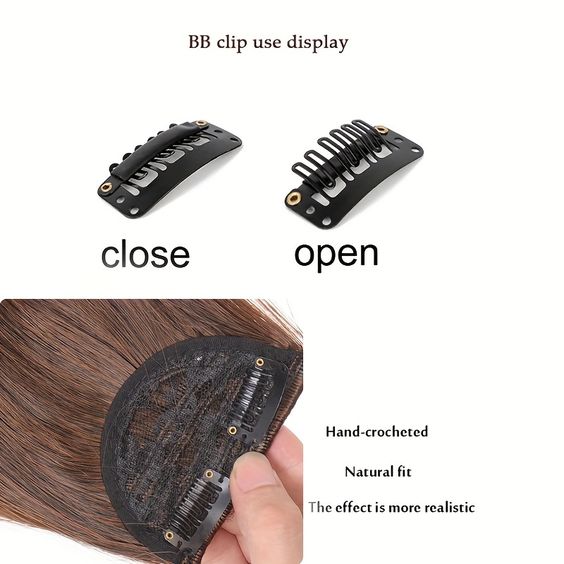 clip in synthetic hair bangs extension natural straight fringe for women heat resistant hairpiece for cosplay     hair accessory hair accessories details 2