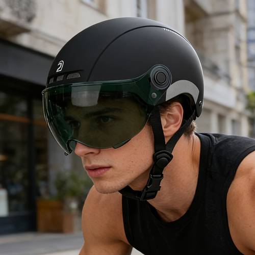 item picture unisex cycling helmet urban multi purpose half helmet bike helmet skate roller safety gear abs hard shell eps padding matte paint adjustable windproof goggles insect net ventilation holes
