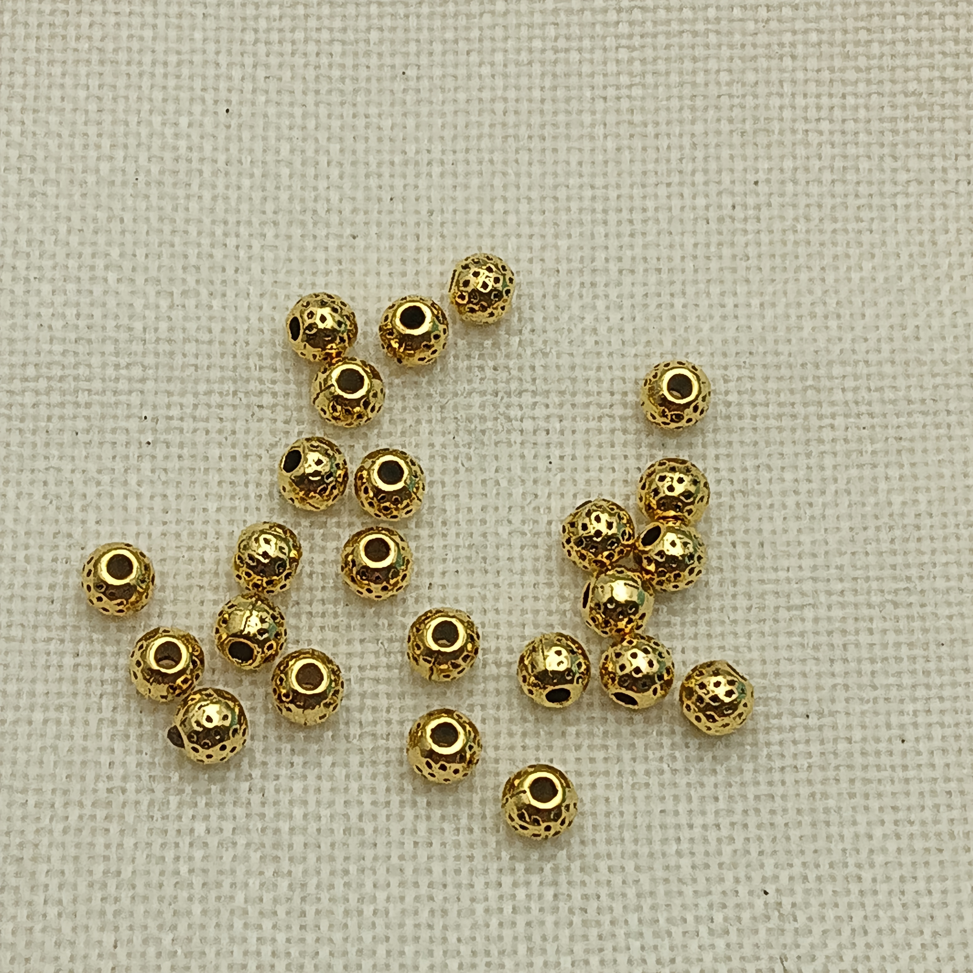 12pcs Vintage Round Loose Spacer Beads, Ethnic Style Beads