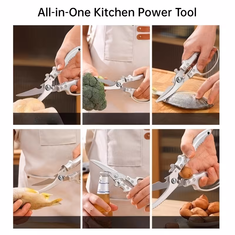 bone breaking multi purpose kitchen shears effortless poultry shears with non slip handle poultry fish and shrimp tool essential for home kitchens turkey shears for christmas details 2