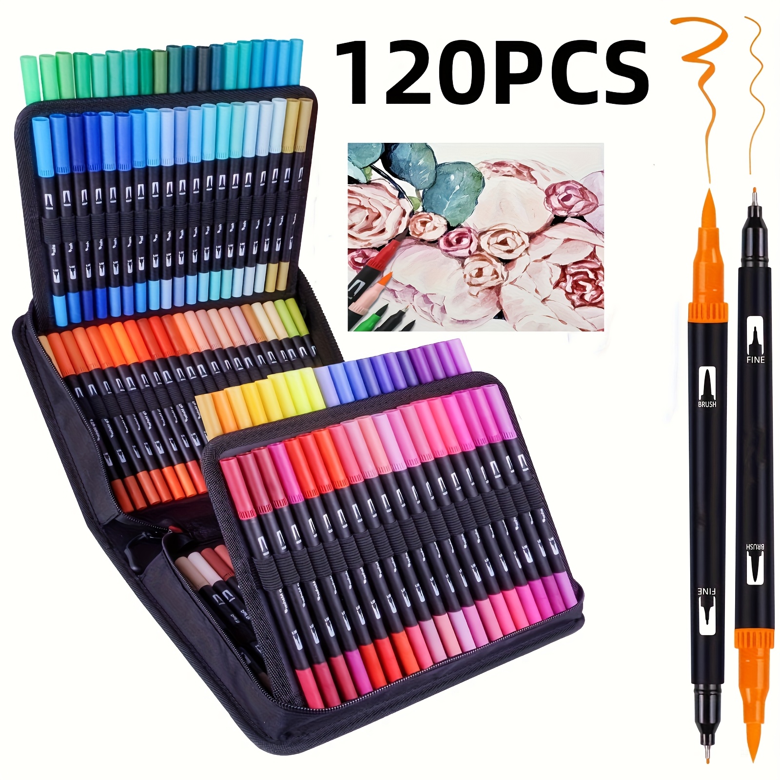 

60/72//120 Color Marker, Fine Pen And Marker, Suitable For Diary, Calligraphy, Painting, , Graffiti, Illustration, Christmas, Halloween, Thanksgiving,