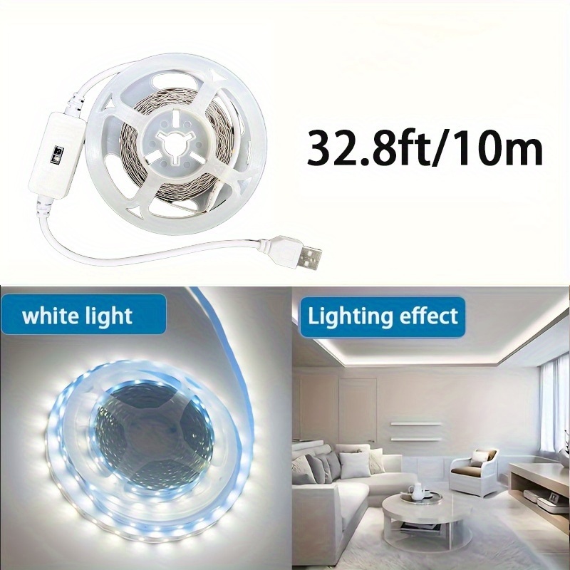 Usb-powered Smart Light Strip With Human - Automatic , Adjustable Dimming Between White And Warm Light, Wall-mounted Smart Lighting, Suitable For Kitchen, Bedroom, And Living Room