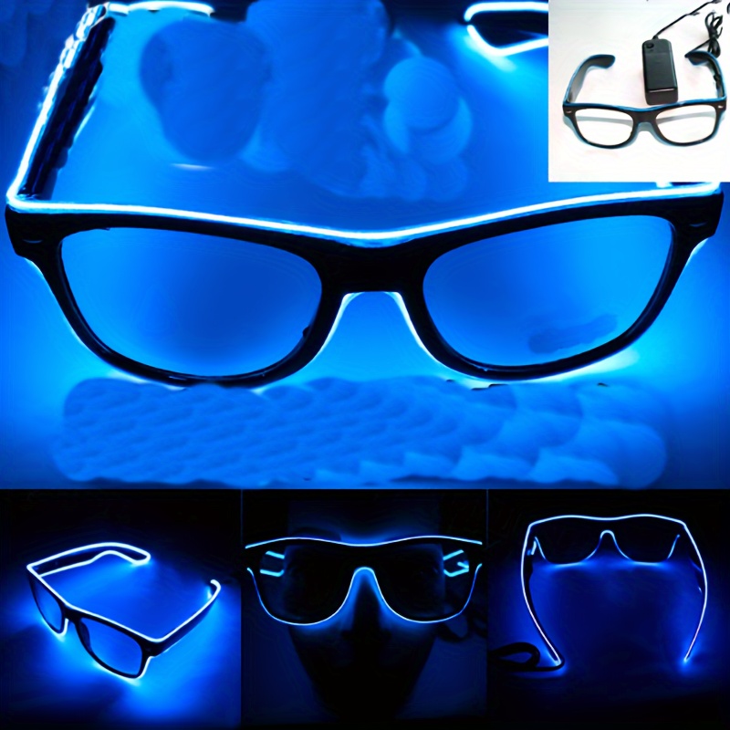 Glow LED Glasses Light Up Neon EL Wire Festival Party Glasses Pink Blue  Green US