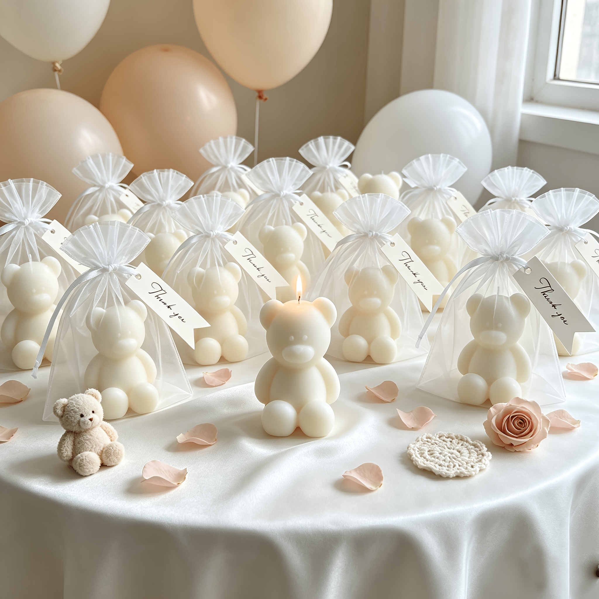 12pcs Handmade Teddy Bear Candles Gift Box Set
