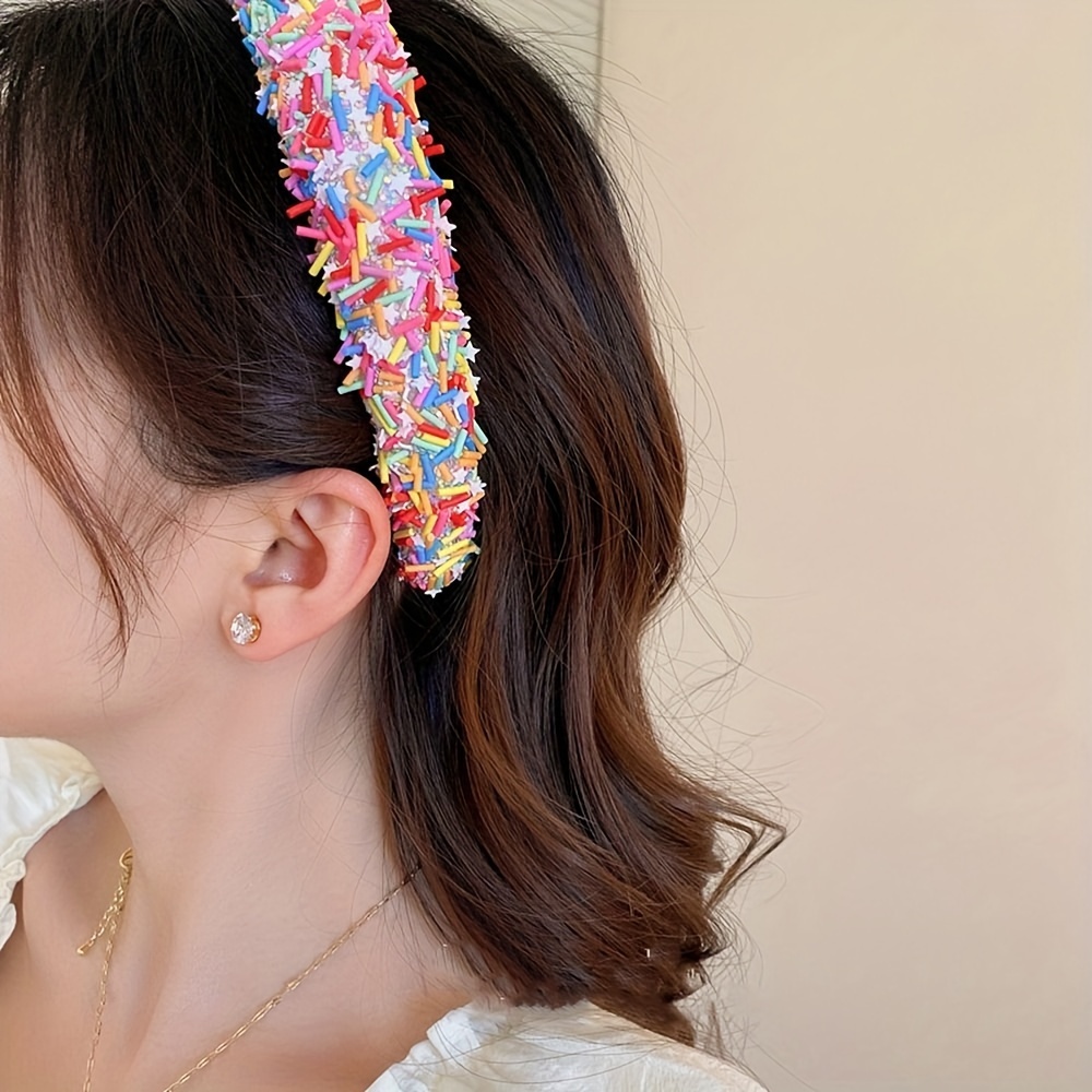 

1pc Donut Brightly Colored Headband Korean Fashion Acrylic Fresh Cute Sweet Hairband For Women Hair Accessories