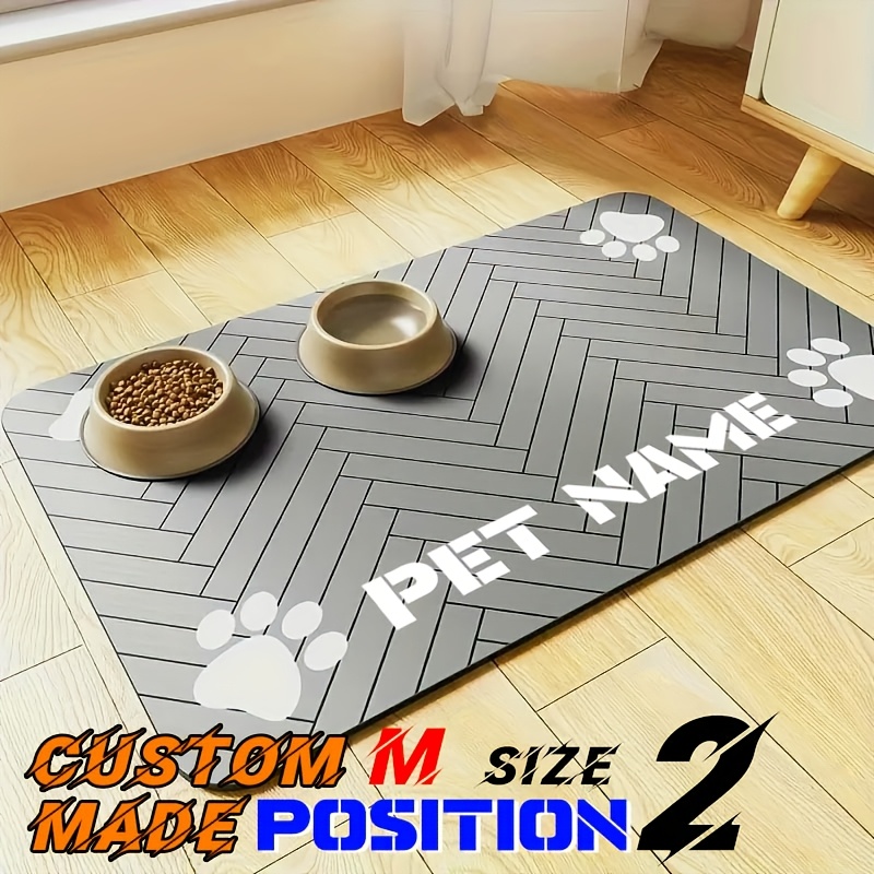 TEMU Personalized Custom Food Mat, Engrave Pet Names, Non-slip Bottom, Dog Bowl Mat, Suitable For Food And Water, Customized Pet Dog Food Mat,