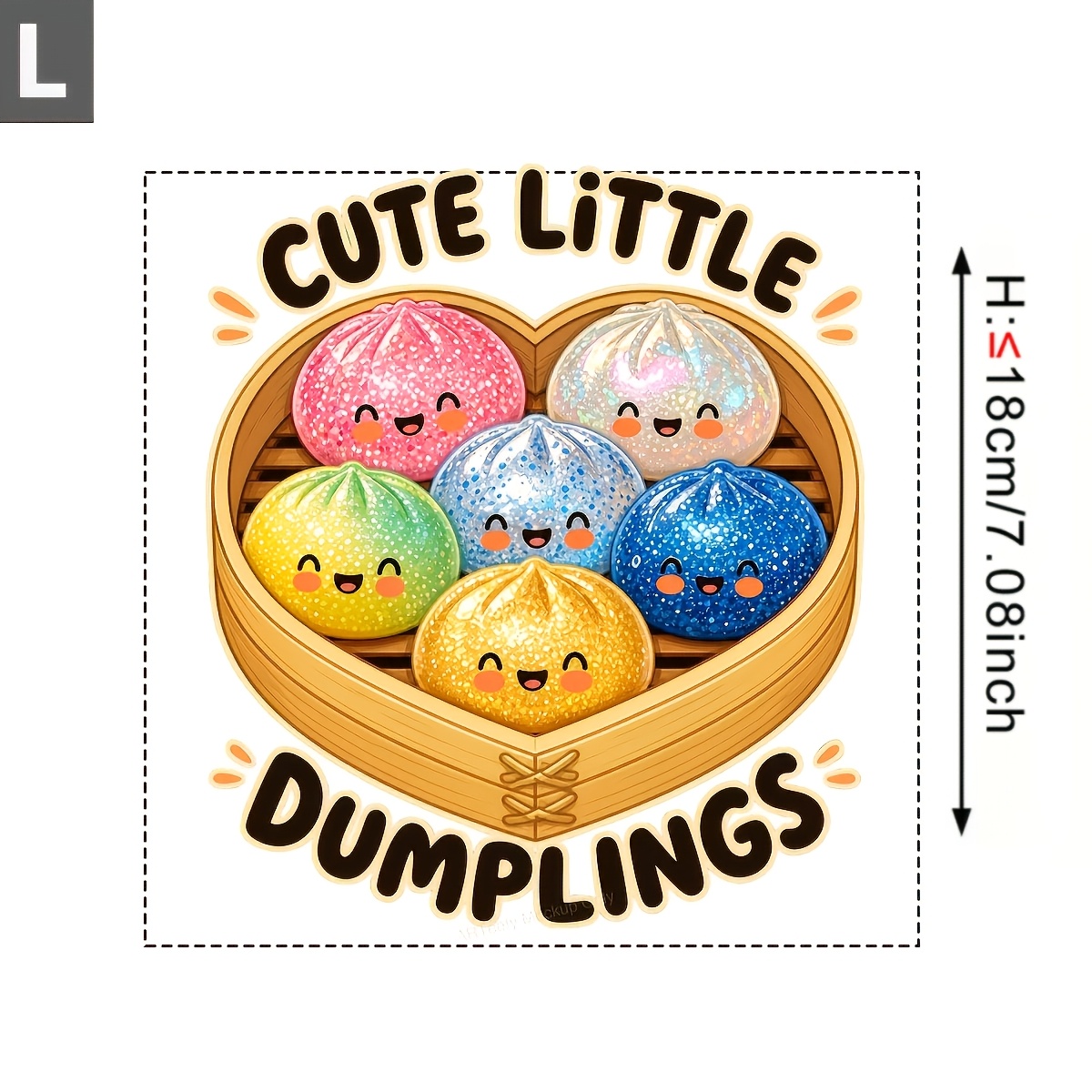 TEMU 4pcs 2d Flat Stickers Halloween-themed Colorful Heart Little Dumpling Quotes Glitter Cartoon Pattern Heat Transfer Iron-on Washable Stickers For
