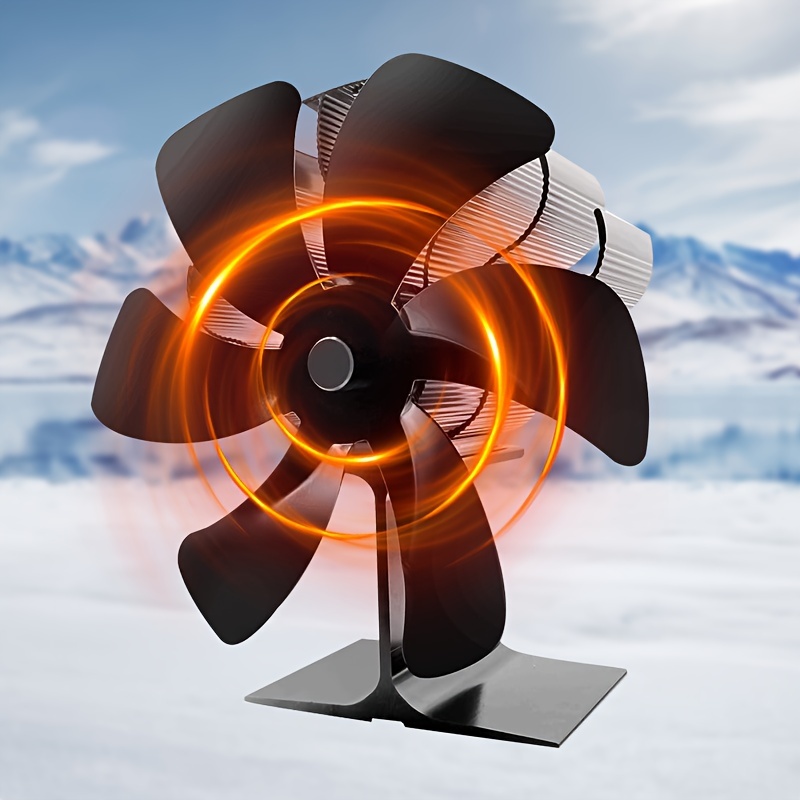 blade heat powered wood stove fan non electric perfect Temu