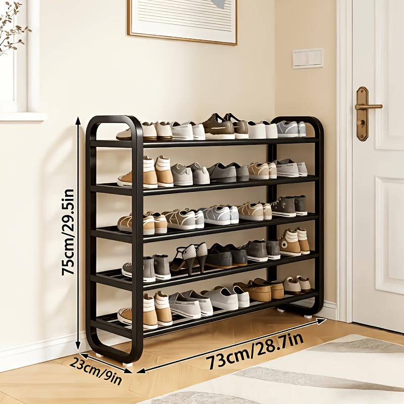 TEMU Space-saving 5-tier Shoe Rack, Designed With A Narrow Footprint And , Floor-standing For And Dormitory Storage, Suitable For Pairing With Living