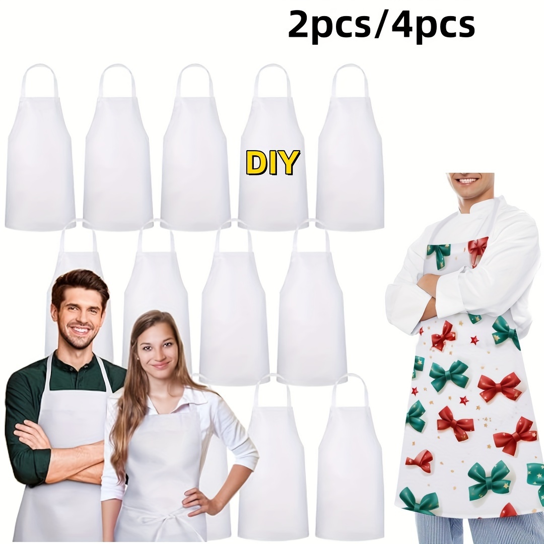 

Diy Sublimation Apron Set - 2/4pcs, Polyester Blank Kitchen & Craft Aprons In , Cooking, Dining, Gardening, Service - 20.4x28.3 Inches, Room Decor