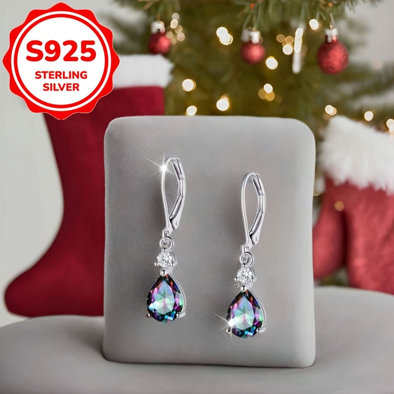2pc Women's Stylish S925 Zirconia Stud Earrings with Ear Hooks