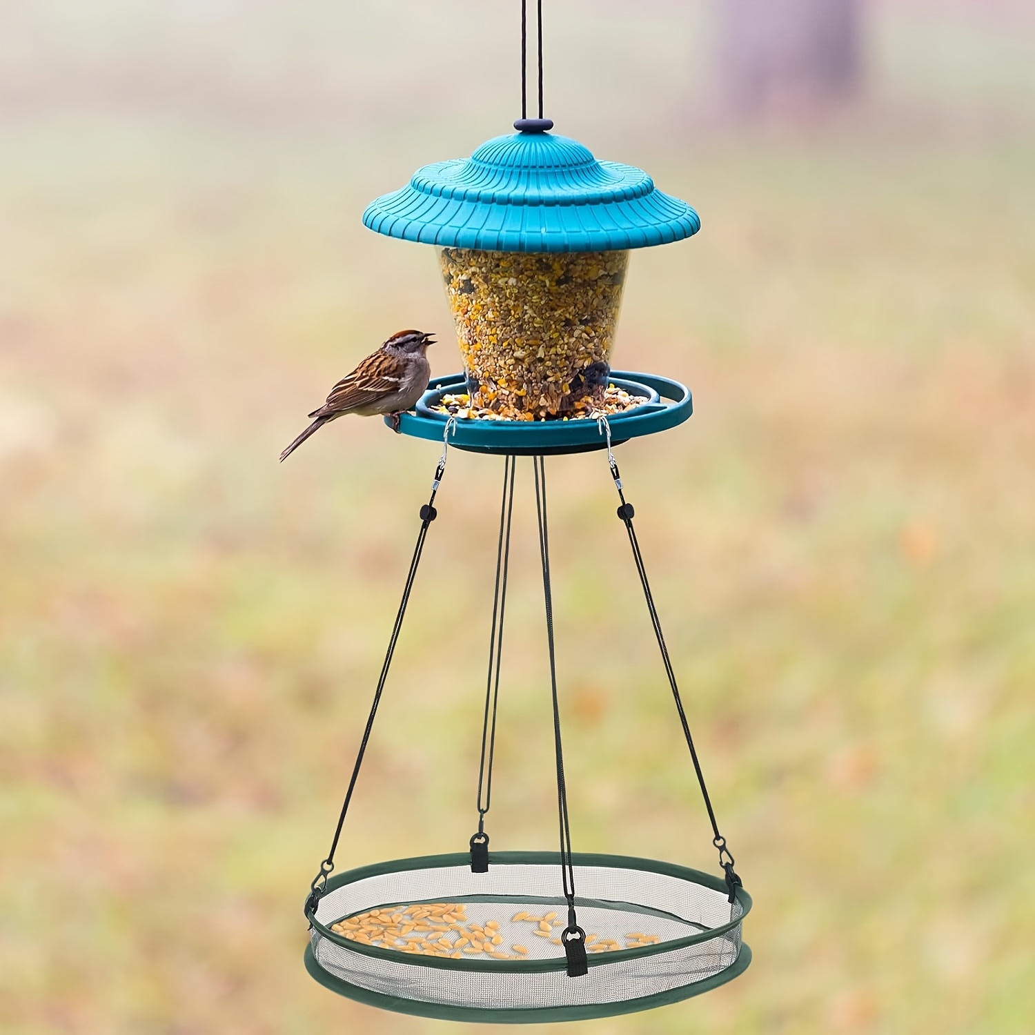 Image of 2pcs/1pc Hummingbird Feeder Hanging Hoops - Durable Metal Platform Trays For Outdoor Garden, Ideal For Wild Bird Seed Catching, No Electricity Needed, Easy To Clean & , Hummingbird Feeders