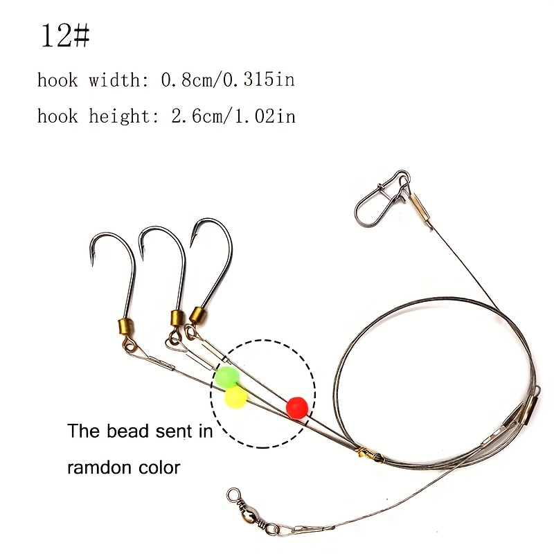 TEMU Marusigo Rigs Fishing Hooks And Leader - Stainless Steel Hook Line For Sea Fishing With Durable Rigging Wire
