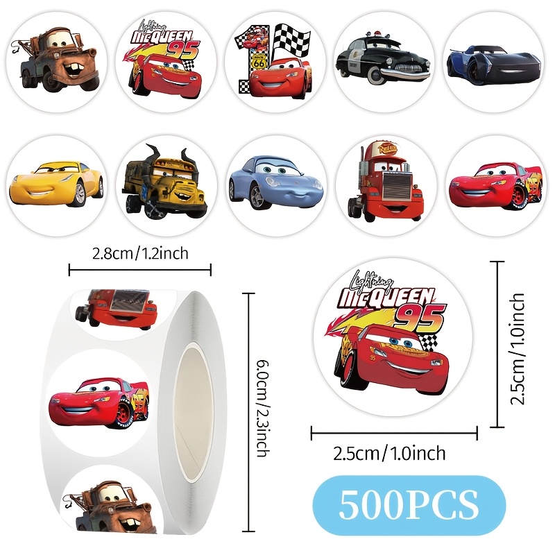E-shop Disney 500 Sticker Rolle Cars, Cartoon Graffiti Tape Sticker Süße Material Umschlag Verschluss Sticker, Etc.