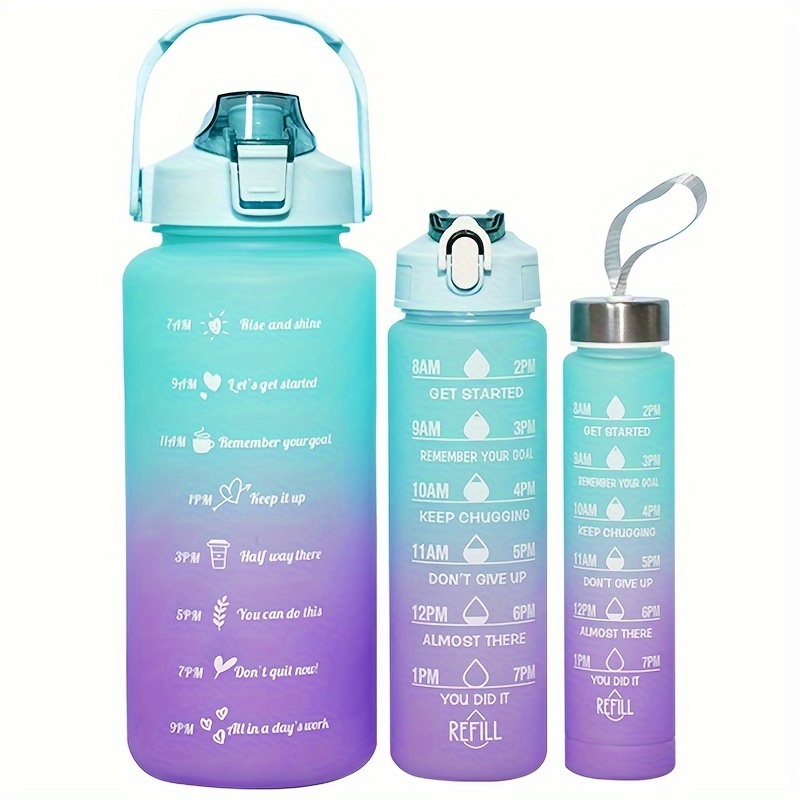 

3 Pcs Water Bottles With Straw