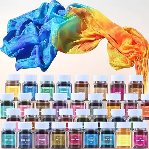 item picture 559 30ml tie dye powder 34 color set 30ml 1 01oz bottles fabric and garment coloring dyes multipurpose pigments for clothing renewal diy crafts no power needed versatile material use