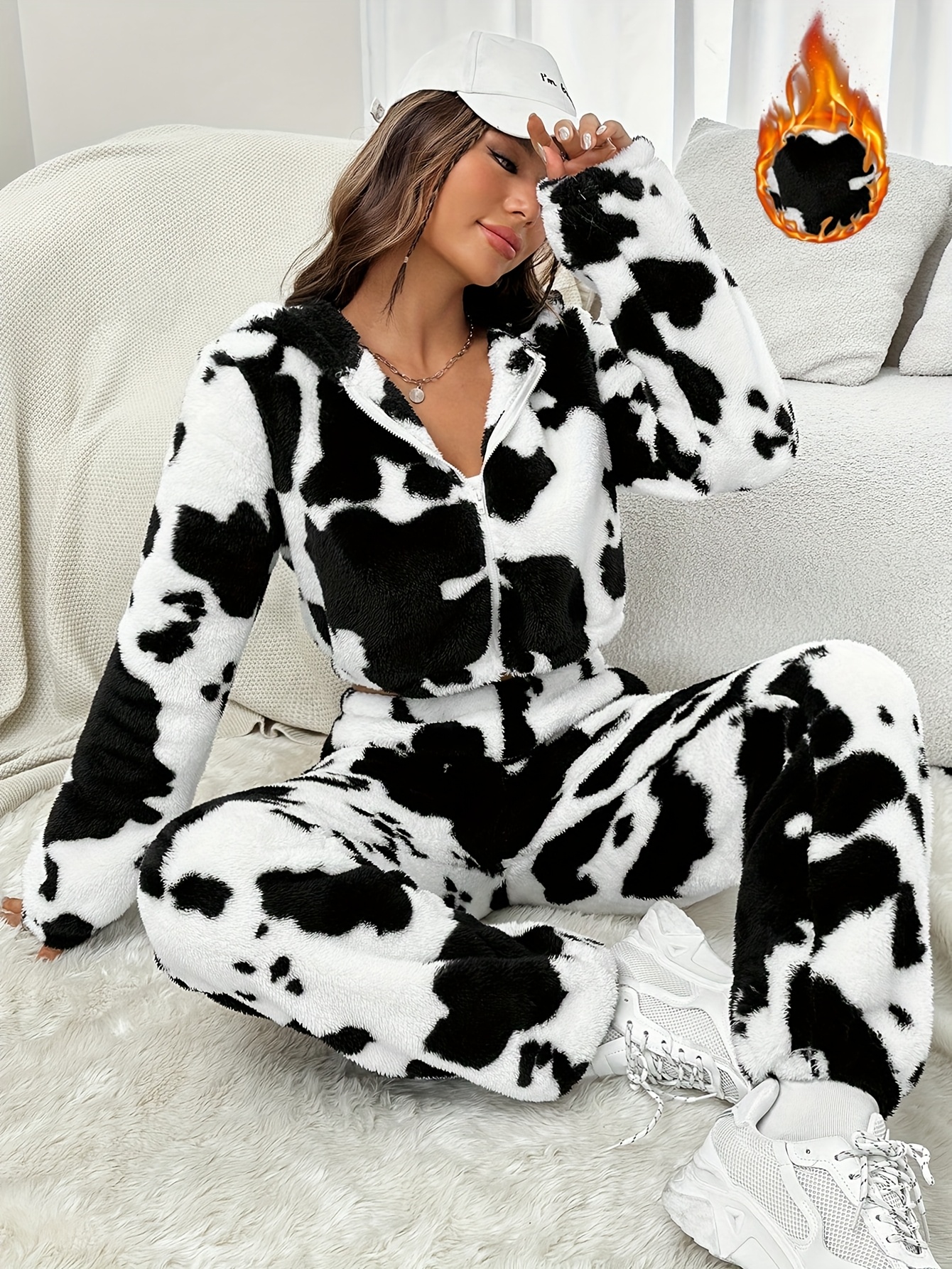 cow print outfit sold on Temu Canada
