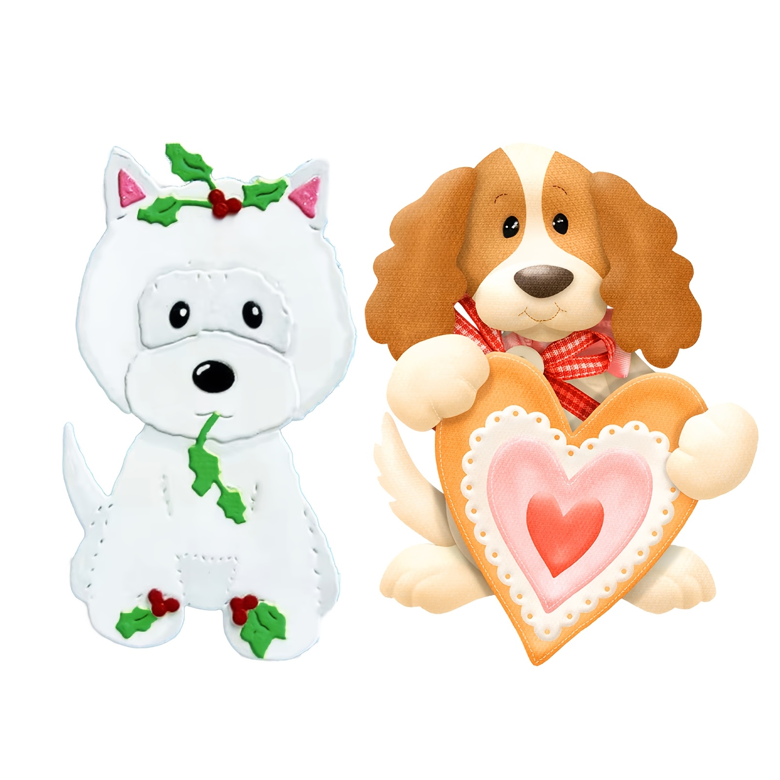 

Lovely Dogs Cutting Dies For Card Making, Dog Embossing Die Cuts For Diy Scrapbooking, Gift Card Craft Paper Cut