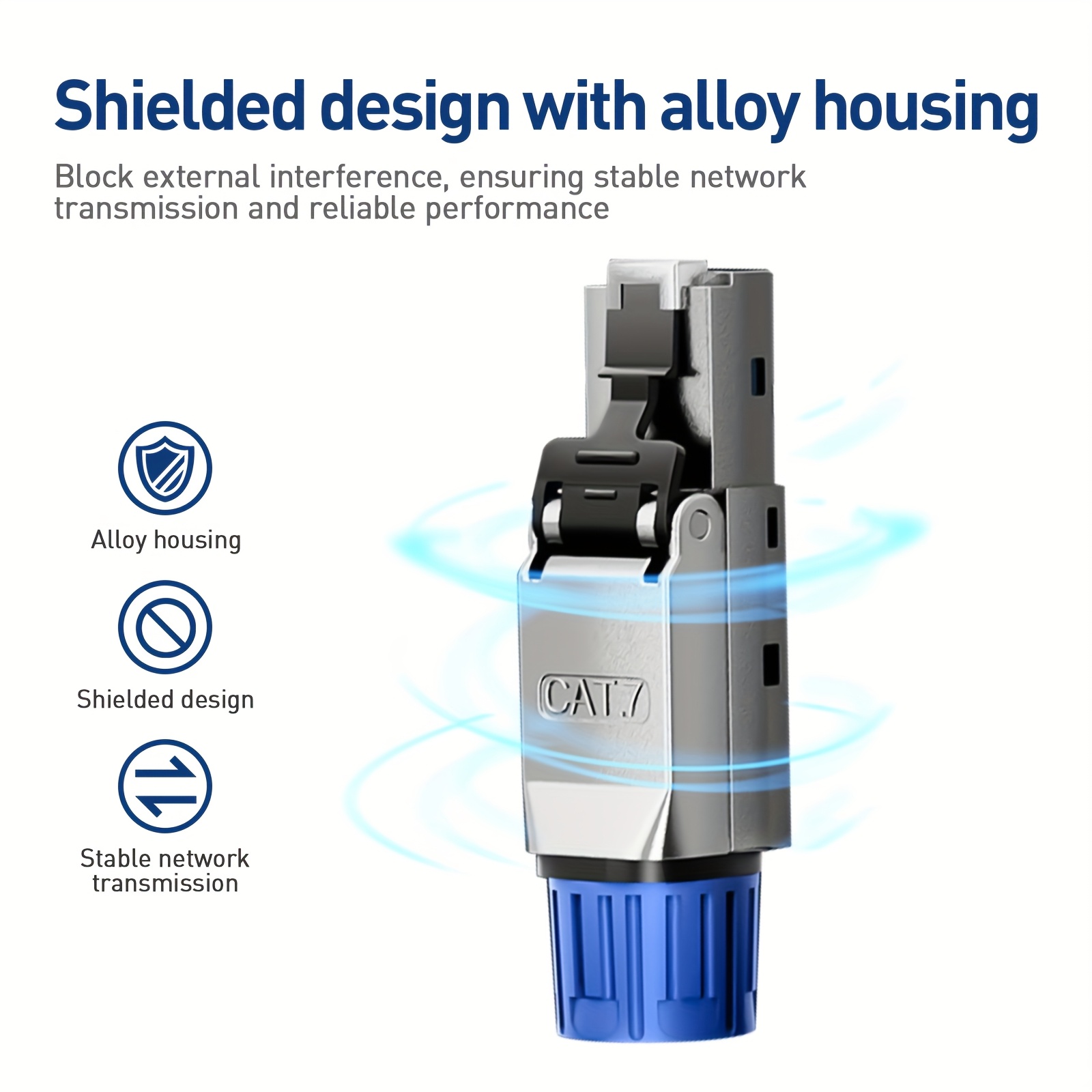 Zoeraxrj45 Connecteurs de câble Ethernet CAT8 CAT 7 CAT6A sans outil blindés pour câbles réseau 40 Gbps et 10 Gbps, adaptés aux câbles LAN STP 22~26 AWG