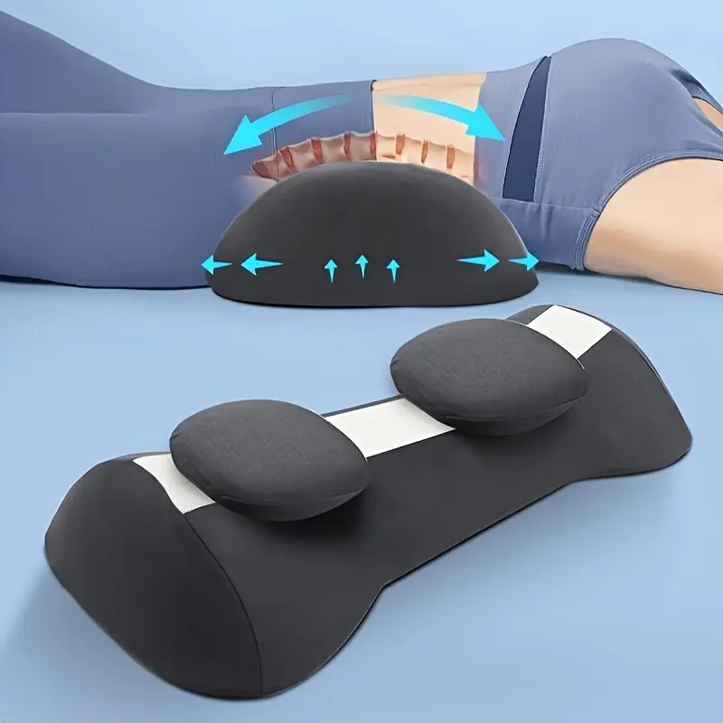 ergonomic 3d contoured lumbar support pillow removable washable magnetic cover with heat relax dual use for office chair bed white no power needed Product details 4
