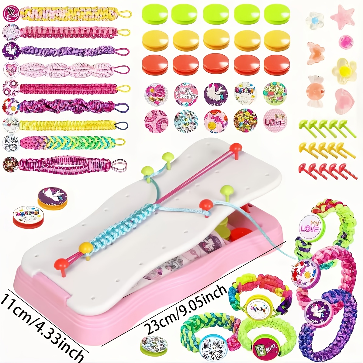 kit de fabrication de bracelets damitié | bracelets tissés, machine à   des bracelets de ficelle - idées cadeaux danniversaire et articles de fête, convient pour halloween, thanksgiving, noël, la saint-valentin, le  , cadeaux danniversaire - style bohème, matériau plastique par   fei Détails du produit 1