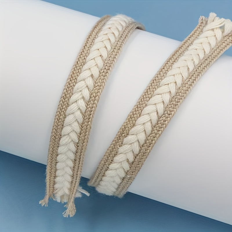 TEMU Cordón de encaje espiga tejido de estilo de 1.5 cm de ancho, 310 cm/122.05 in, cinta para cordones de zapatos, cinturón, sombrero, bolso,