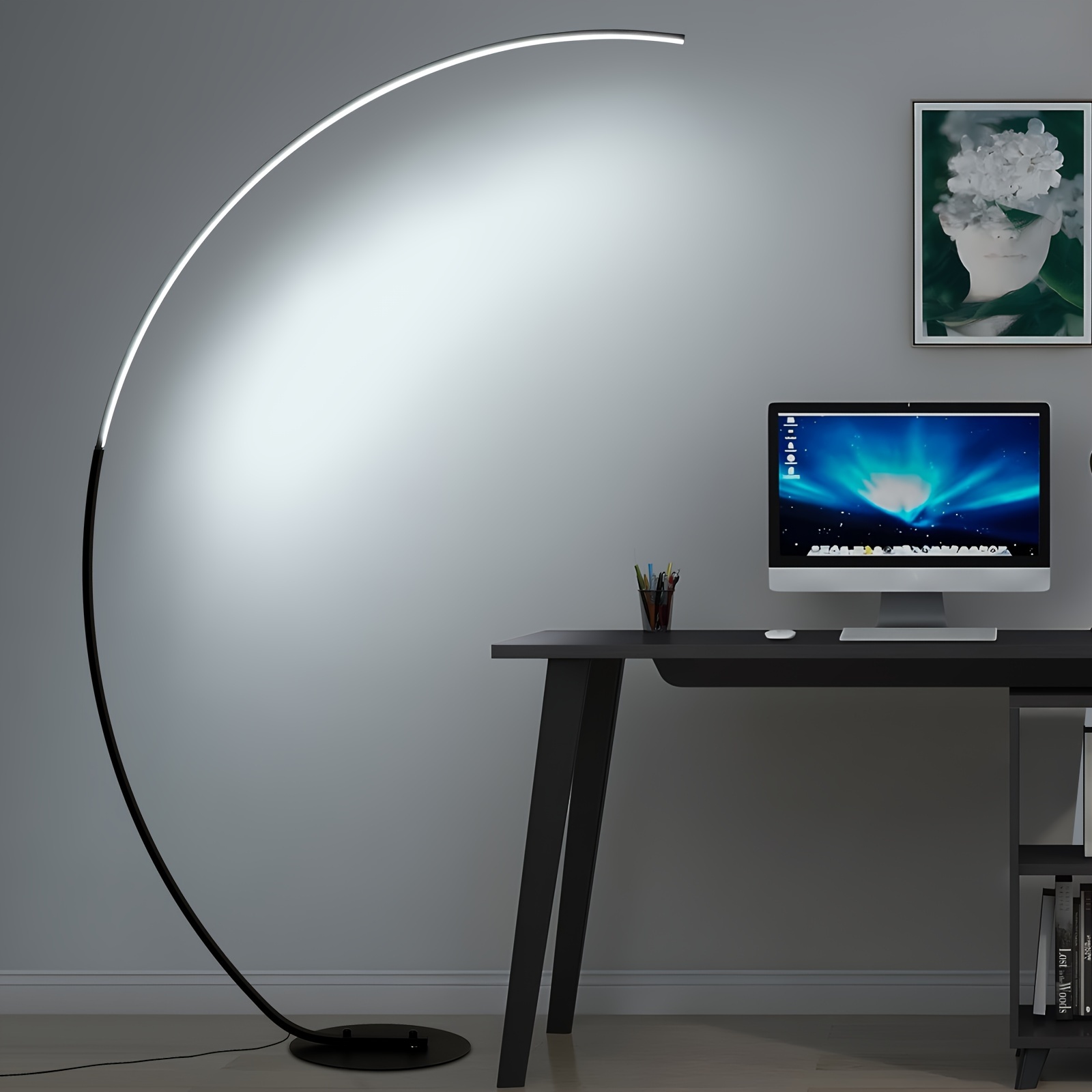 Modern 65 Inch Arched Standing Reading Floor Lamp with Remote - Dimmable Black LED Color Changing Curved Ambient Lighting for Bedroom And Living Room 15 Modern 65 Inch Arched Standing Reading Floor Lamp with Remote - Dimmable Black LED Color Changing Curved Ambient Lighting for Bedroom And Living Room