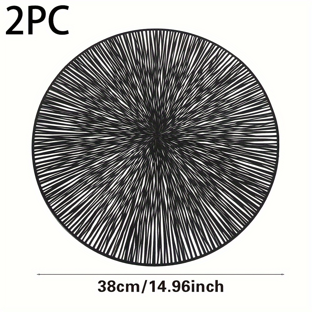 Image of Placemats 1/2pcs Pvc Mats For Kitchen Table Indoor/outdoor Washable Heat-resistant Placemat Wipeable Dining Table Mats For Wedding, Camping, Festival, Party