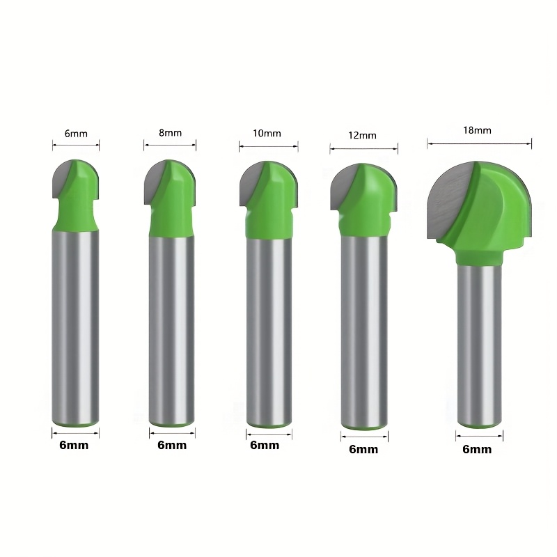 Set Of 5 Woodworking Milling Cutters With A 6mm Shank, Designed For Box Routing