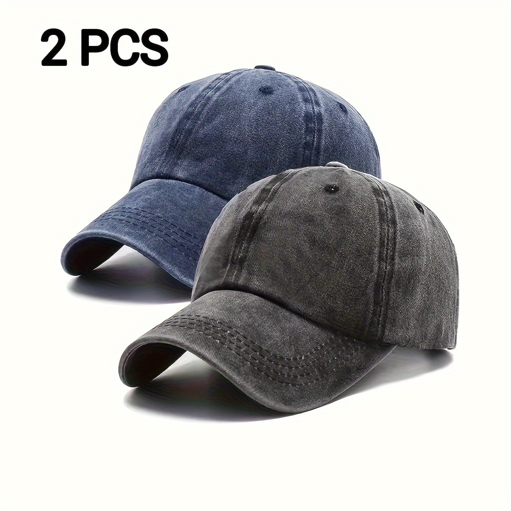 

2pcs Men's And Women's Outdoor Baseball Cap, Teenager Retro Sports Sun Hat, Adjustable Head Size, Birthday Gift