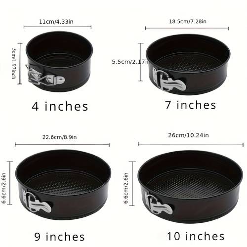 1 4pcs lockable non pans baking trays round cake molds kitchen tools
