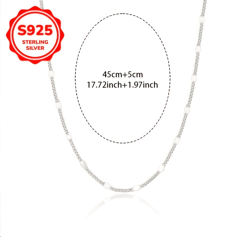 925 Silver Low-Allergy Sequin Necklace, Premium Clavicle Chain