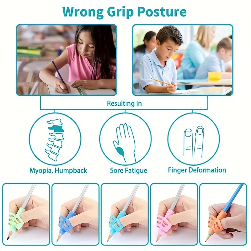 1pc/2pcs Two Finger Grips Silicone Learn Writing Tools Writing Pen Writing Correction Devices, Children Study Supplies For Children Halloween Christmas Gifts