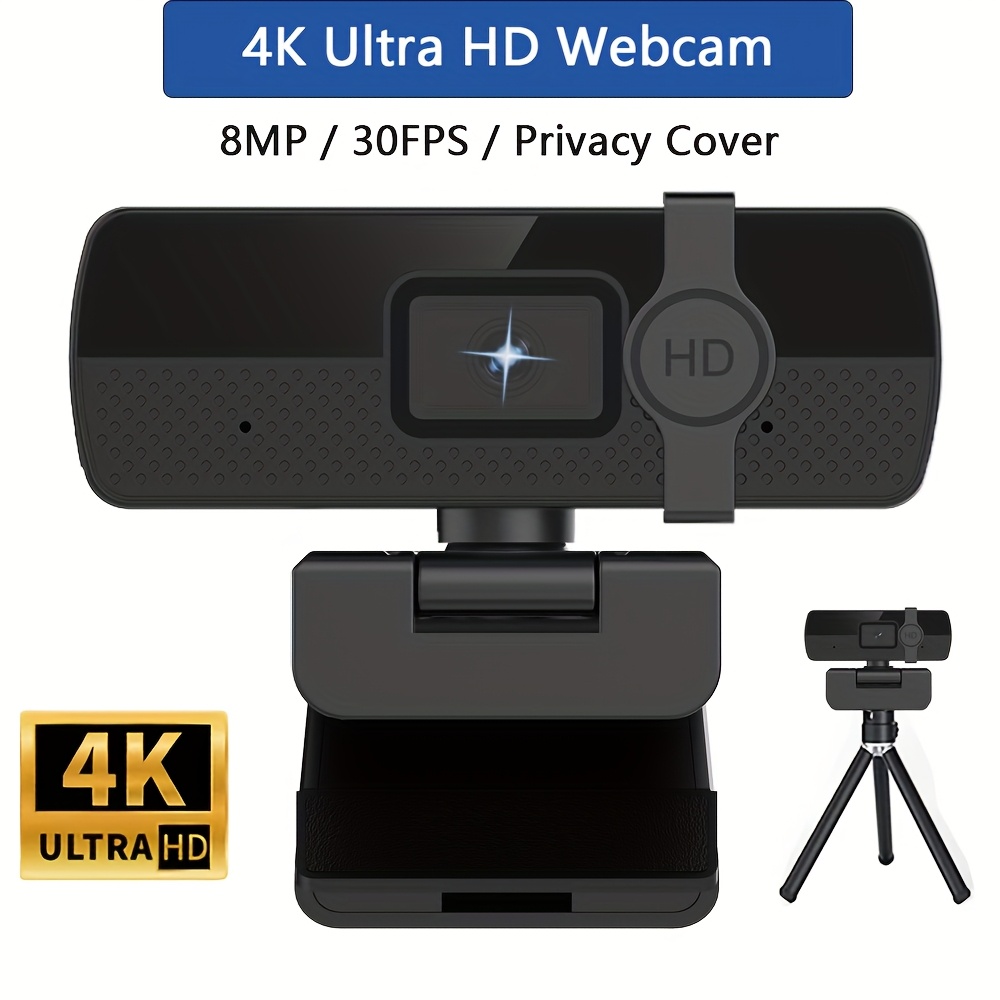 4k webcam pc uhd camera built in mic low distortion usb plug