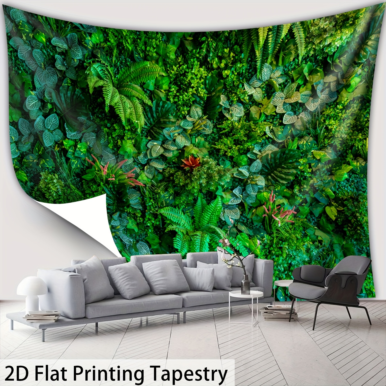 Image of [ 2d Flat Printing] 1pc- Ultra Large Size- Forest - Hd Digital Printing Huge Tapestry- Polyester- Home Decoration- With Free Hanging Clips