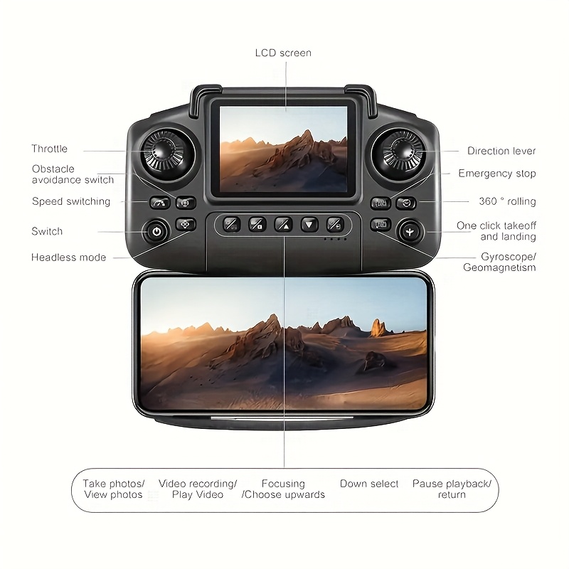LU80 Dron z Podwójnymi Kamerami, em i Ekranem HD, Optyczne Pozycjonowanie Przepływu, Obrót o 360°, Utrzymanie Wysokości, Lekki i Składany, Łatwy w Transporcie, Idealny dla Początkujących i Młodzieży, Doskonały Prezent Świąteczny, Dron dla Początkujących, Przyjazna Konstrukcja, Wysokiej Jakości Kamera