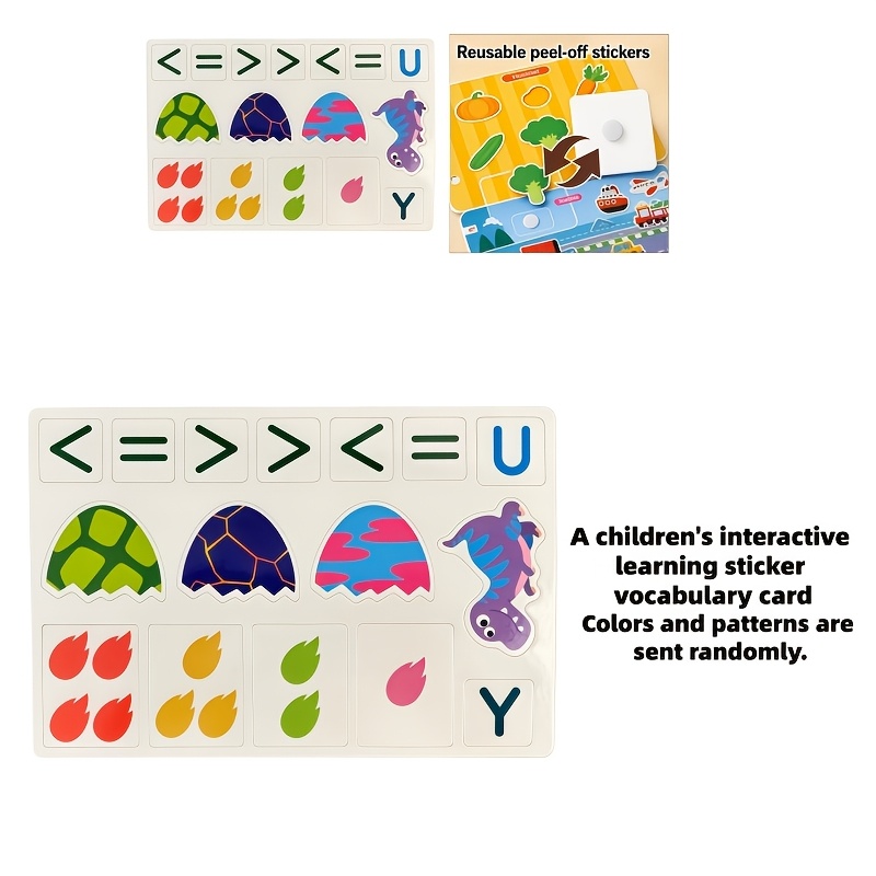 TEMU Carte interattive adesive per l'apprendimento del vocabolario, con adesivi e con adesivi, possono migliorare le capacit� cognitive e esercitare