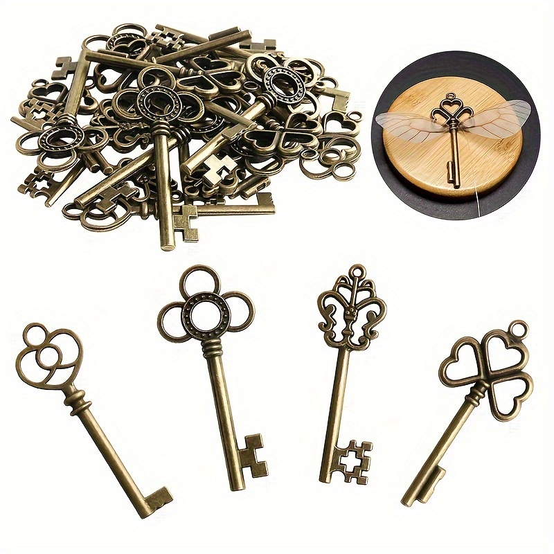 

17pcs Metal Key Pendants Set - Decor For Weddings, Birthdays & Christmas