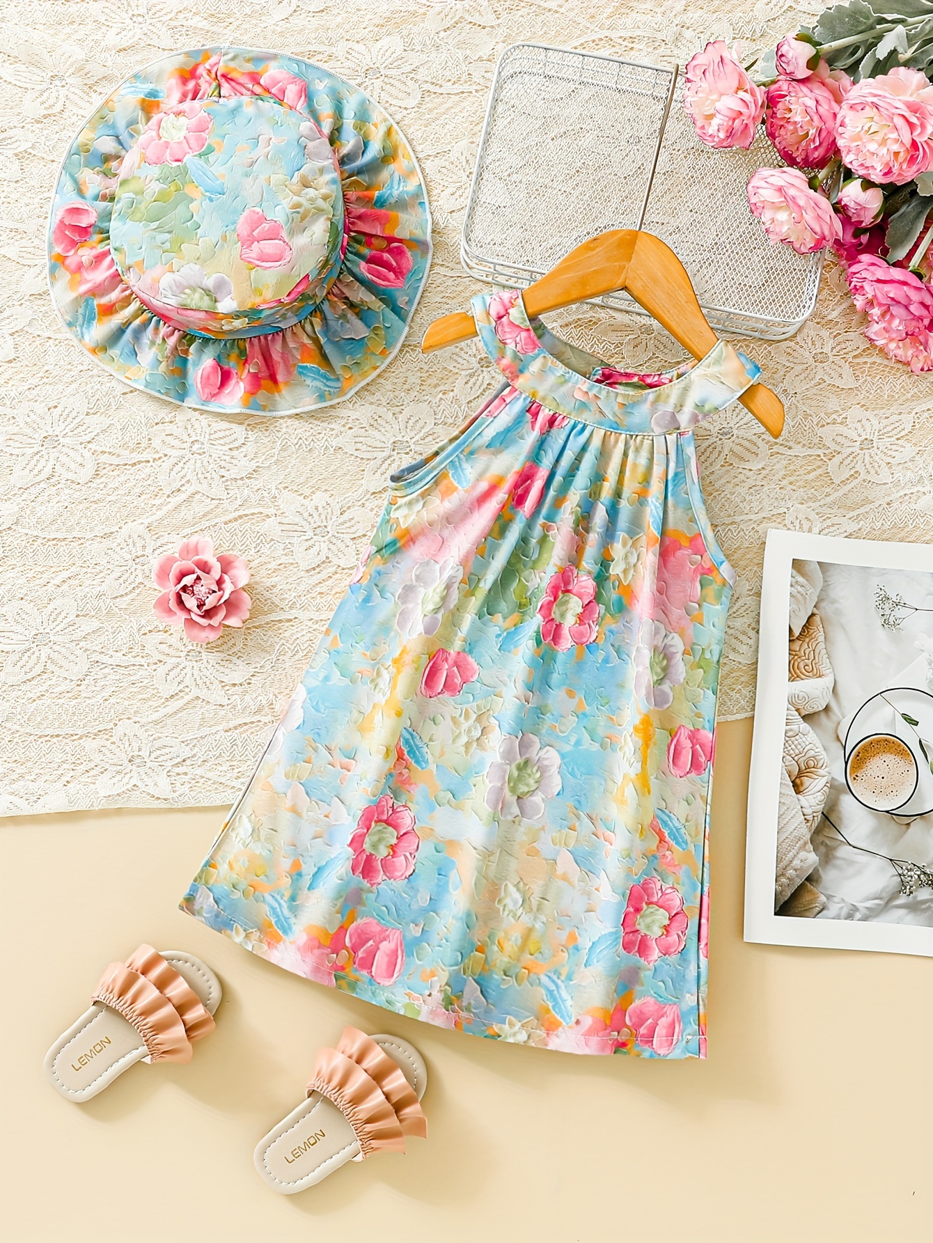 Lavender Floral Cotton Baby Dress Set Back For Girls Big Bust, Loose Fit,  Lining, 2023 Summer Clothes Style 7304 From Jiao09, $20.9