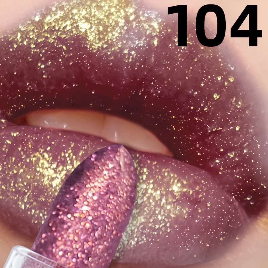 Shining Pearlescent Lipstick, , Waterproof, Sparkle, Lasting Makeup, Lipstick, Lip Glaze, Lip Gloss, Color, Red, Purple, Brown