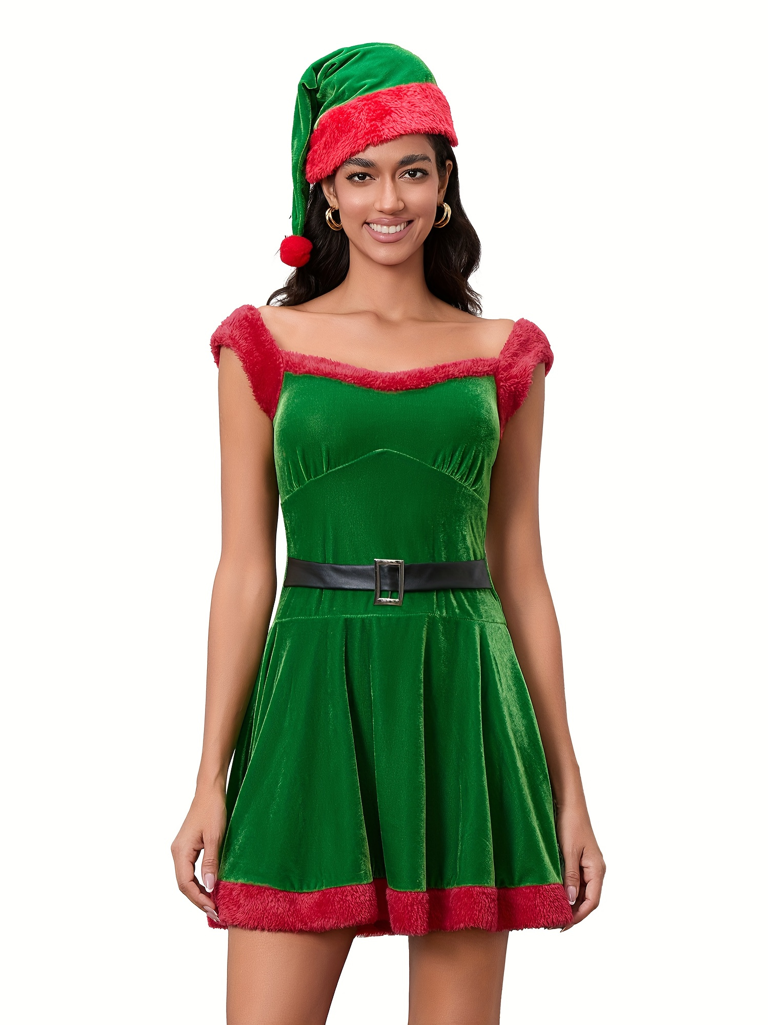 green santa claus dress Simkhai Women's Linnie Knit Faux Leather Combo Pleated Mini Dress in Green Size XS main image 1
