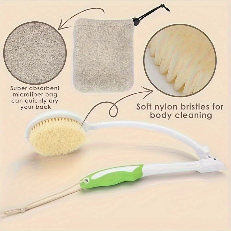 foldable soft nylon body brush with telescopic long handle 23 5 inch   bathing accessory for men women and seniors no batteries required   back scrubber and exfoliating brush exfoliation   durable construction large bathing accessories Product details 6