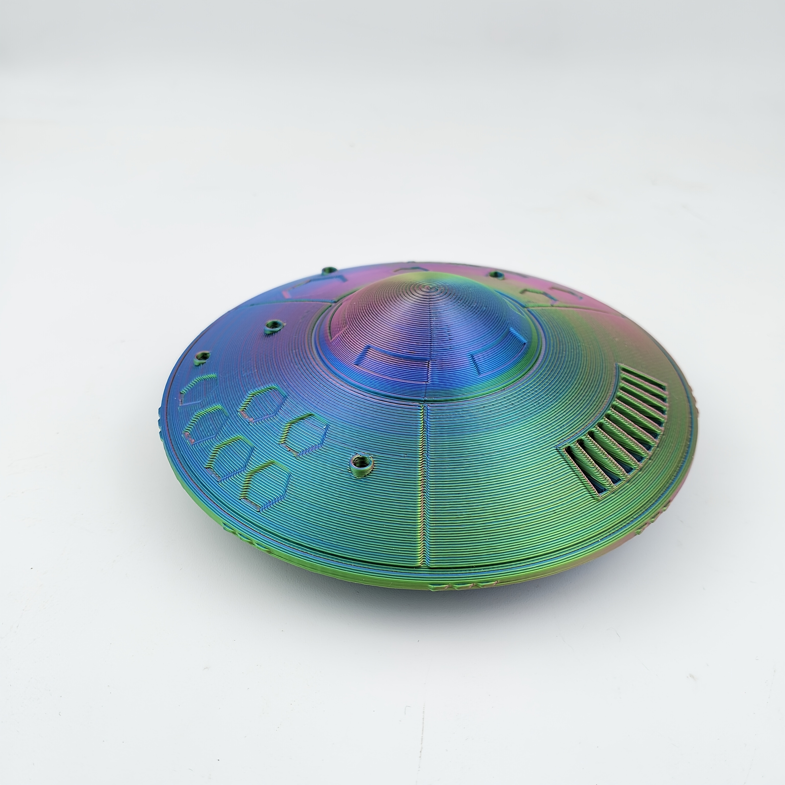 TEMU 3d Printed Ufo Flying Saucer Ornament, Multiple Colors , A Must-have For Aircraft Enthusiast Collectors, A Collectible Ornament For Outer Space
