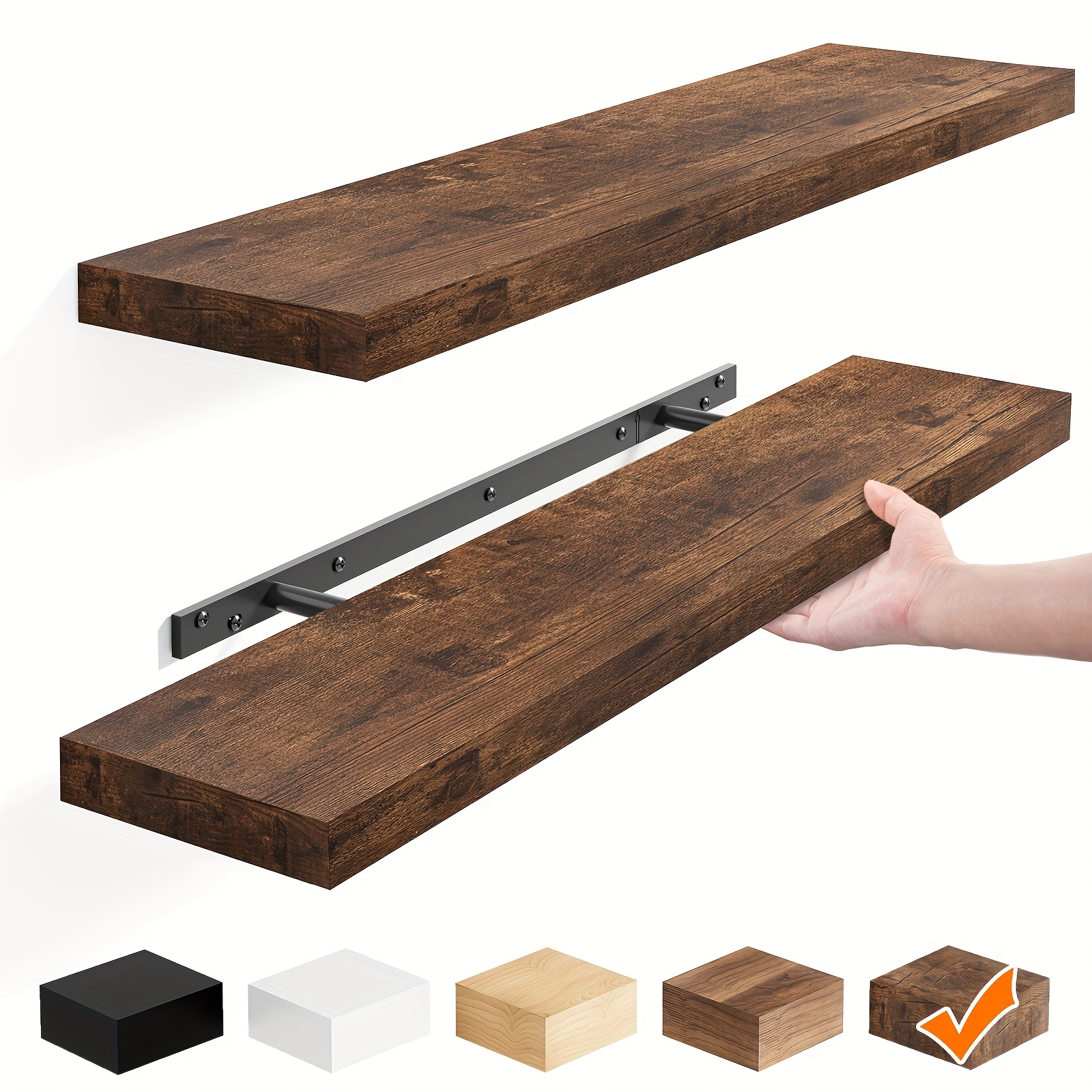 2 4 6pcs floating shelves 15 7 19 7 22 wood hanging shelf for wall hanging book shelf for wall home decor living room and kitchen heavy duty mounted shelves for bathroom bedroom living room or kitchen hanging shelf