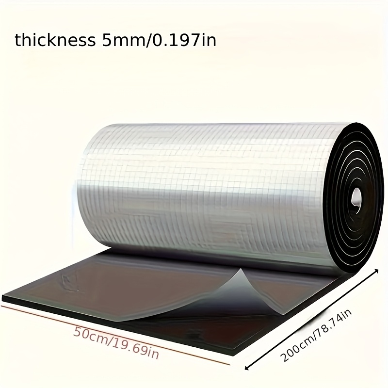 TEMU Self-adhesive Aluminum Foil Insulation And Soundproof Foam, Sound Absorbing, Hood Soundproof Mat, Sound Absorbing Pad, Soundproof Wall Panel,