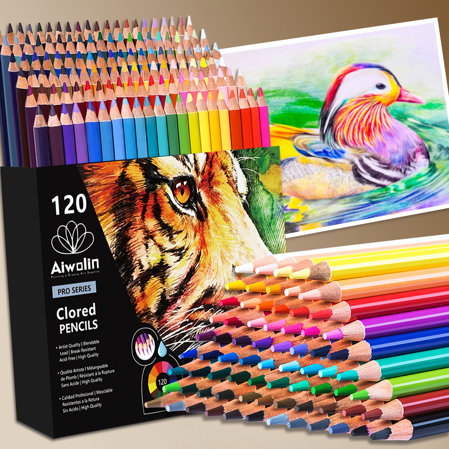 Image of Aiwolin 120pcs Set Of Colored Pencils Designed For Professional Artists, Perfect For Coloring And Sketching, For Professional Artistic Use