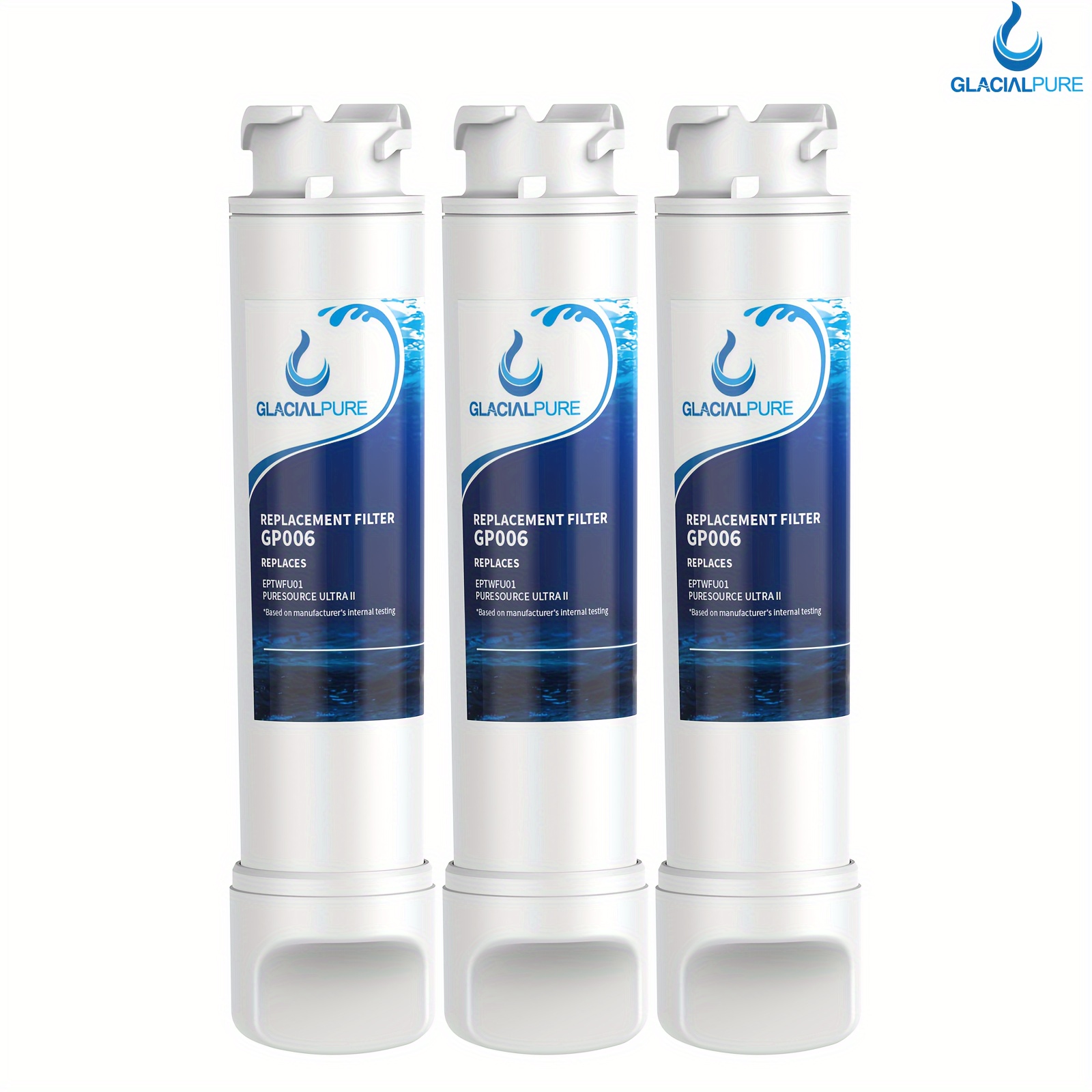Glacialpure 3 Pack Replacement For Refrigerator Water Filter, Replacement For , 200 Gallons, 6-month