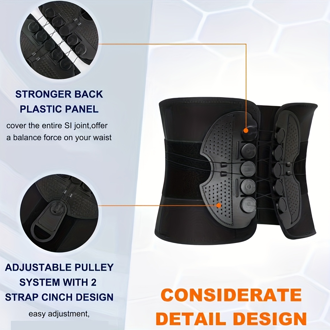 lumbar support belt hip waist supports with adjustable breathable mesh   lower   for driving traveling cycling and outdoor sports   for men and women lumbar support strap Product details 3